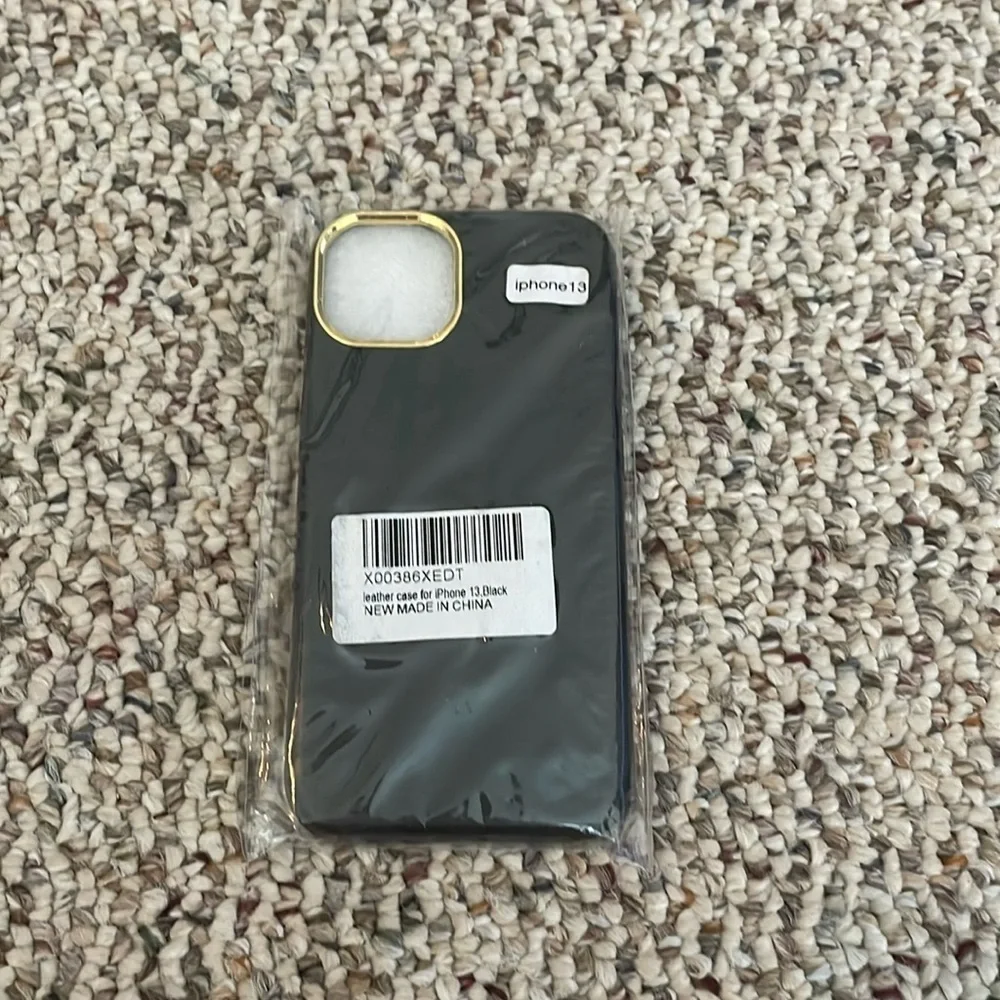 New Black Leather IPhone 13 Case